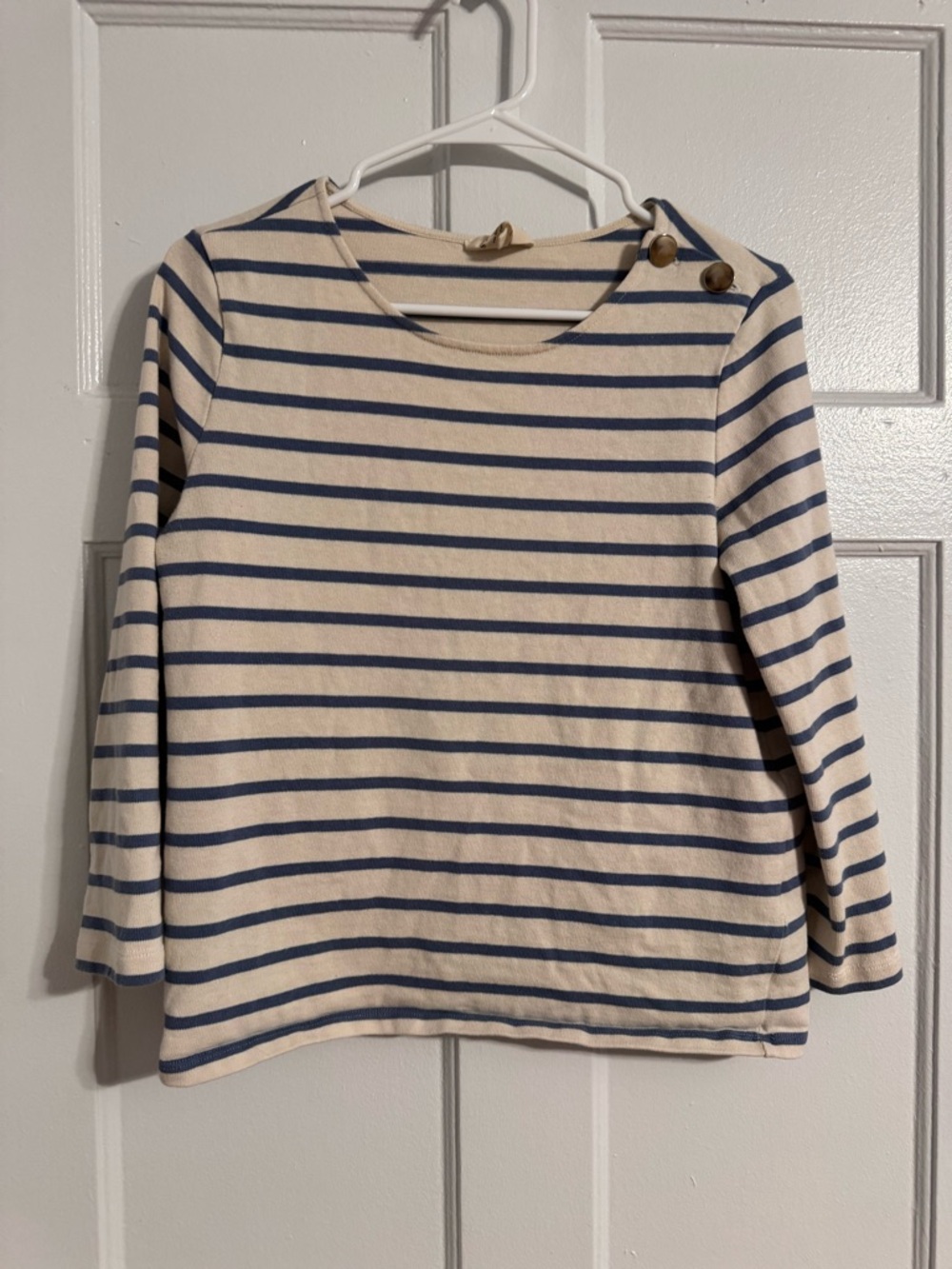 Sezane Cream and Navy Striped Breton Top!